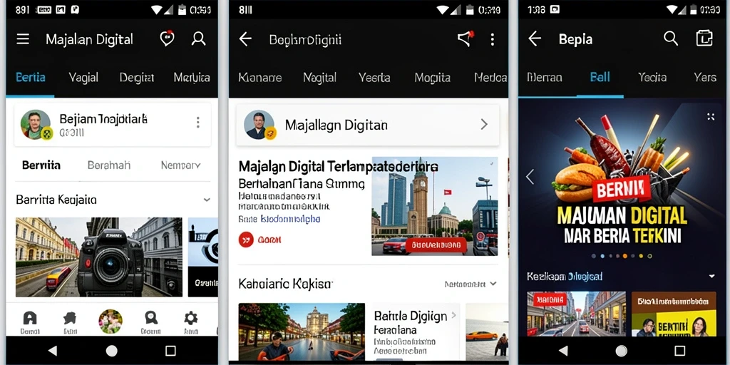 Antarmuka clean dan modern aplikasi 8II untuk Majalah Digital.