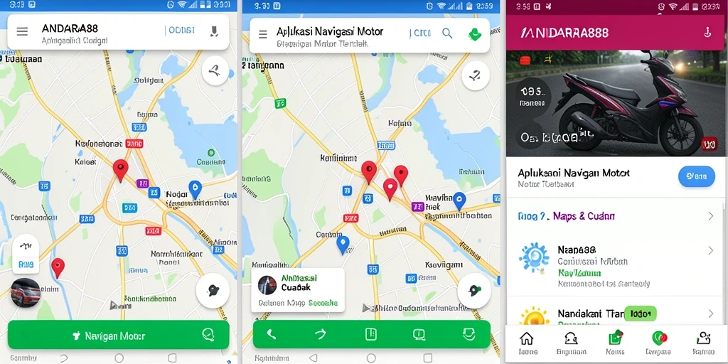 Tampilan antarmuka user-friendly aplikasi Navigasi Motor ANDARA88.