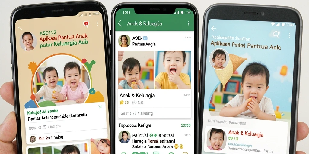 Tampilan antarmuka pengguna aplikasi ASD123 untuk memantau anak.
