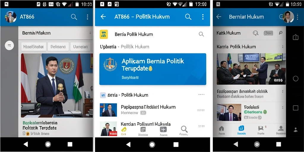 Antarmuka utama AT866 menunjukkan berita politik hukum terkini.