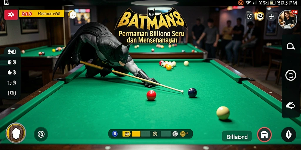 Tampilan antarmuka intuitif dan menarik dalam permainan Billiard.