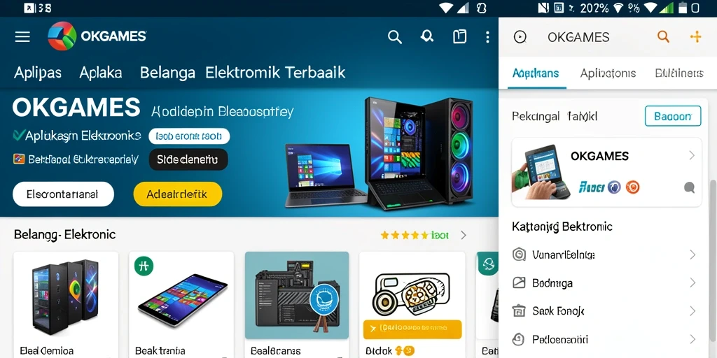 Tampilan antarmuka aplikasi OKGAMES yang modern dan mudah dipahami.