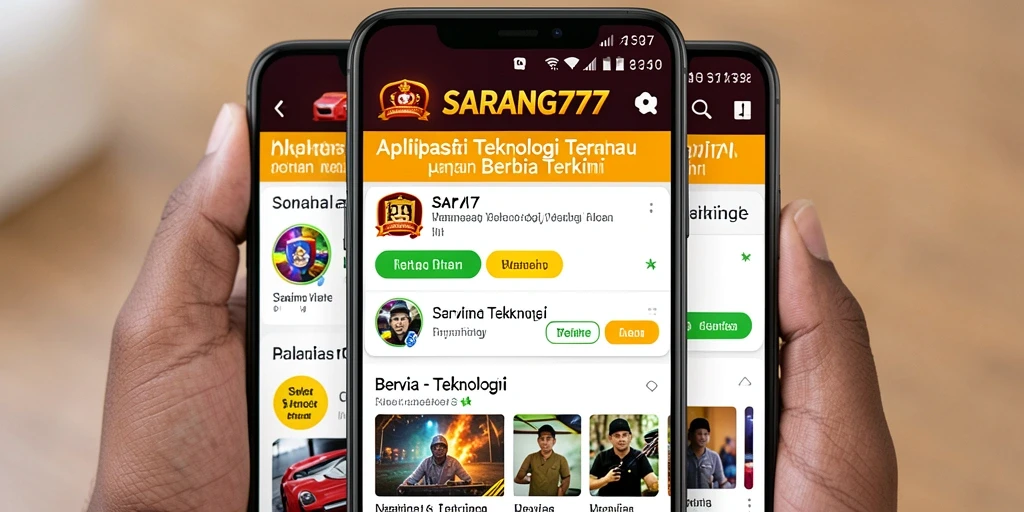 Antarmuka aplikasi SARANG777 yang modern dan informatif.