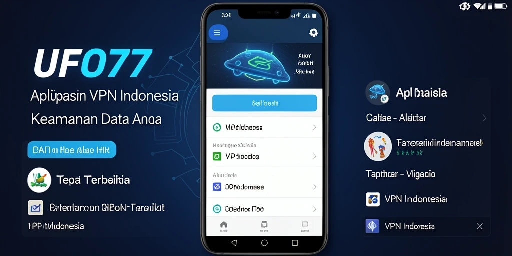 Antarmuka utama UFO77 yang mudah digunakan untuk VPN Indonesia.